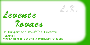 levente kovacs business card